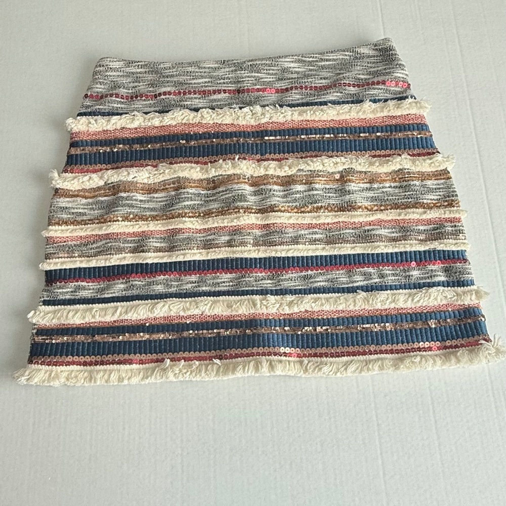 Anthropologie Moulinette Soeurs Sequins Fringe Mini Skirt